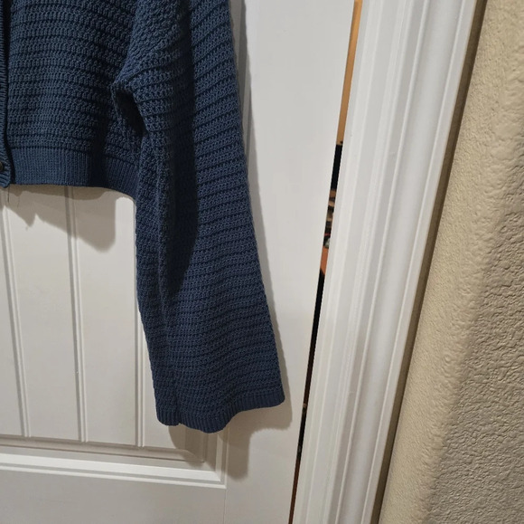 ZARA Crop Knit Cardigan in Blue Size L - Picture 8 of 9